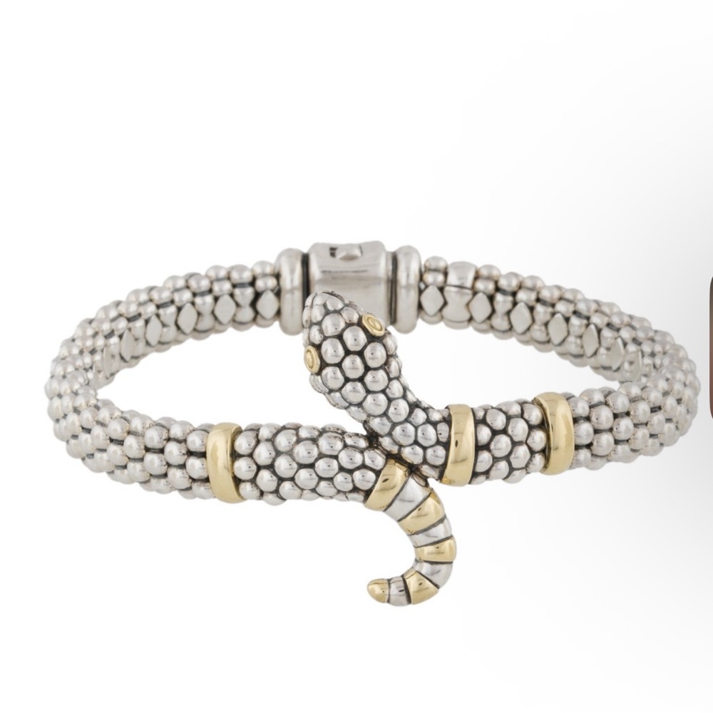 LAGOS 18K Yellow Gold & Sterling Silver Rare Wonders Caviar Bead Snake Bracelet